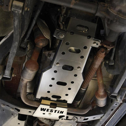 Westin/Snyper 07-11 Jeep Wrangler Transmission Pan Skid Plate - Textured Black - 42-21125