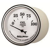 AutoMeter Gauge Oil Press 2-1/16in. 100PSI Elec Old Tyme White II - 1227