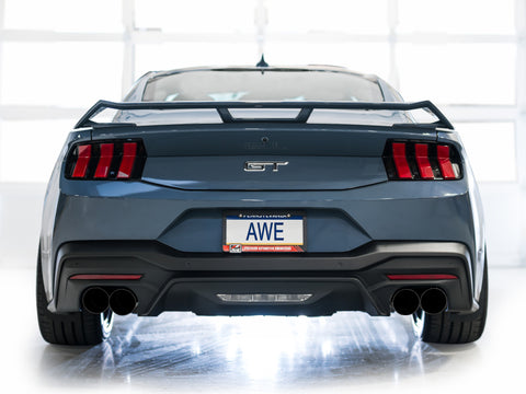 AWE 2024 Ford Mustang GT Fastback S650 RWD Track Edition Cat-Back Exhaust w/ Quad Diamond Black Tips - 3020-43650