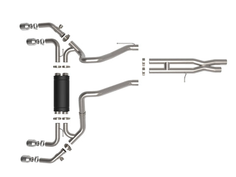 aFe Vulcan Series 2.5in 304SS Cat-Back Exhaust 2021+ Jeep Wrangler 392 6.4L w/ Polished Tips - 49-38098-P