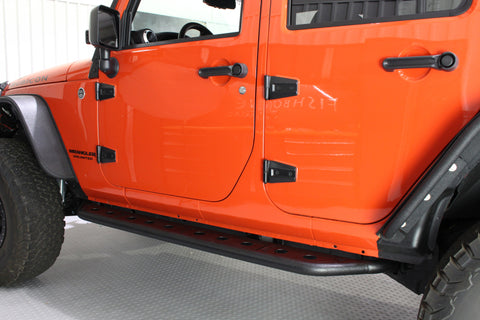Fishbone Offroad 07-18 Jeep Wrangler JK 4 Door Steel Side Steps - Black Textured Powdercoat - FB23070