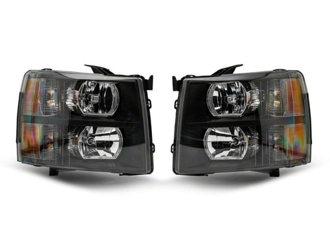 Raxiom 07-13 Chevrolet Silverado 1500 Euro Headlights- Blk Housing (Clear Lens) - S112706
