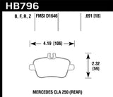 Hawk 14-17 Mercedes-Benz CLA 250 HPS 5.0 Rear Brake Pads - HB796B.691