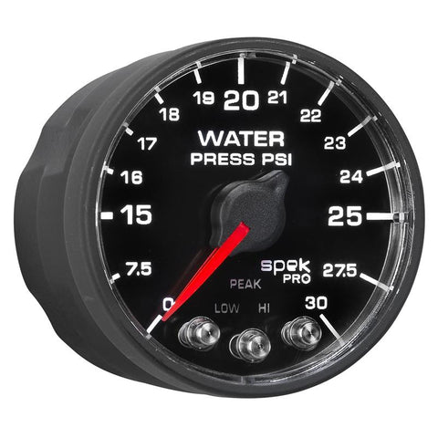 Autometer Spek-Pro - Nascar 2-1/16in Water Press 0- 30 psi Bfb - P550328-N1