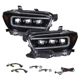 Form Lighting 2016-2023 Toyota Tacoma LED Projector Headlights with Selectable DRL Chrome (Pair) - FL0112