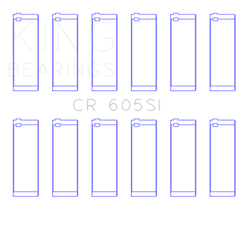 King GM 2.8L/3.4L V6 (Size 0.5) Connecting Rod Bearings Set of 6 - CR605SI0.5