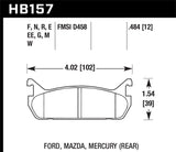 Hawk 89-93 Mazda Miata/MX-5 1.6L Black Race Rear Brake Pads - HB157M.484