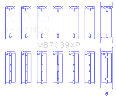 King BMW M20/M50 2.0L/2.5L/2.7L (Size 0.25) Performance Main Bearing Set - MB7039XP0.25