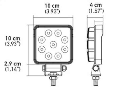 Hella ValueFit Work Light 4SQ 1.0 LED MV CR LT - 357103002