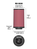 K&N Universal Rubber Filter 3.75in FLG x 5.375in Base x 5.375in Top x 7in Height - RU-3530