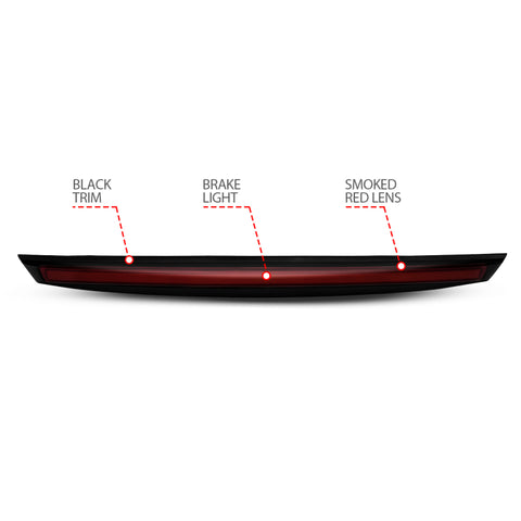 ANZO 2007-2014 Chevrolet Suburban 1500 LED 3rd Brake Light Black Housing Smoke Lens w/ Spoiler 1pc - 531109