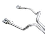 AWE Tuning 4th Gen GM 1500 6.2L 0FG Cat-Back Split Rear Exit (w/ Bumper Cutouts) - Quad Chrome Tips - 3015-42203