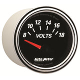 Autometer Designer Black II 52mm 18V Voltmeter Gauge - 1293