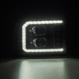 AlphaRex 05-07 Ford F250/350/450/550 Super Duty PRO-Series Proj. Headlights Blk w/Seq Sig. + SWB DRL - 880315