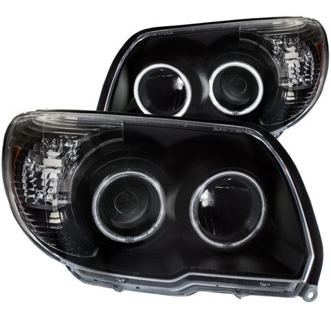 ANZO 2006-2009 Toyota 4Runner Projector Headlights w/ Halo Black - 111320