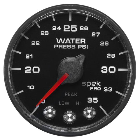Autometer Spek-Pro - Nascar 2-1/16in Water Press 0- 35 psi Bfb Sp - P543328-N1