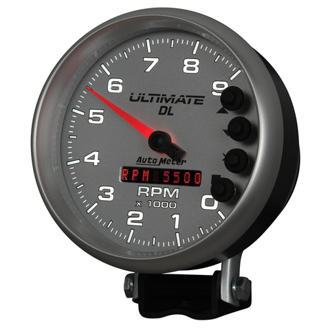 AutoMeter Gauge Tach 5in. 9K RPM Pedestal Datalogging Ultimate Dl Playback Silver - 6894