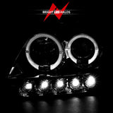 ANZO 1997.5-2003 Ford F-150 Projector Headlights w/ Halo and LED Chrome 1pc - 111032