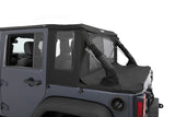 Bestop 07-18 Jeep Wrangler JK 4-Door Halftop Conversion Kit (Premium Black Twill) - 80103-17