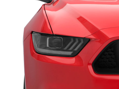 Raxiom 15-17 Ford Mustang Projector Headlights OEM HID Bulbs- Black Housing (Clear Lens) - 407055