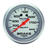 AutoMeter Gauge Brake Pressure 2-5/8in. 2000PSI Mechanical Ultra-Lite - 4426