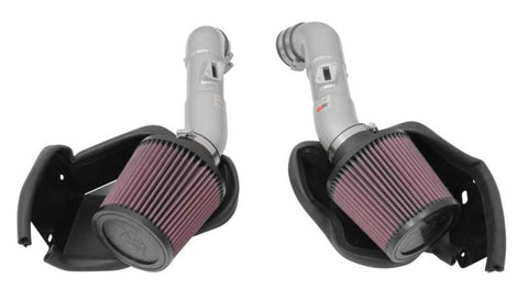 K&N 14-15 Infiniti Q50 3.7L V6 Dual Silver Typhoon Short Ram Intakes - 69-7083TS