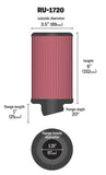 K&N Filter Universal Rubber Round Air Filter 20 Deg Flange Angle 2.25in Flange ID x 3.5in OD x 6in H - RU-1720
