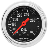 Autometer Traditional Chrome 2-1/16in 140-280 Deg F Mechanical Oil Temp Gauge - 2441