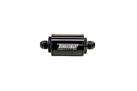 Turbosmart FPR Billet Inline Fuel Filter 1.75in OD 3.825in Length AN-10 Male Inlet - Black - TS-0402-1132