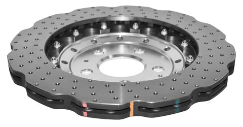 DBA 13-16 Audi RS5 (w/Scalloped edge Iron Discs) Rear 5000 Series Drilled Wavy Rotor w/Silver Hat - 52835WSLVXD