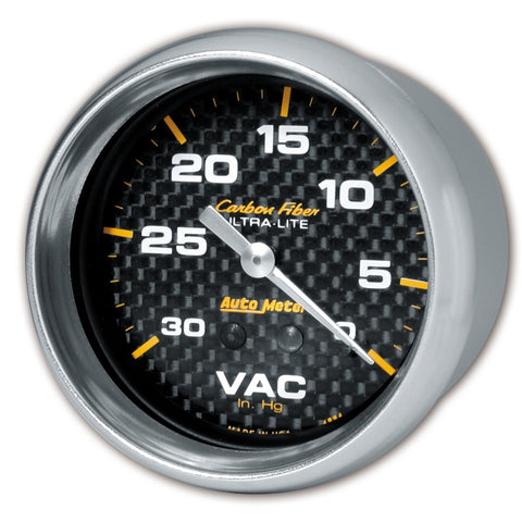 AutoMeter Gauge Vacuum 2-5/8in. 30Inhg Mechanical Carbon Fiber - 4884
