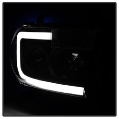 xTune Toyota Tundra 07-13 LED Light Bar Projector Headlights Black PRO-JH-TTU07-LED-BK - 9027888