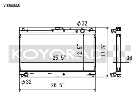Koyo 99-05 Mazda MX-5 Miata 1.8L (MT) Radiator - VH060650