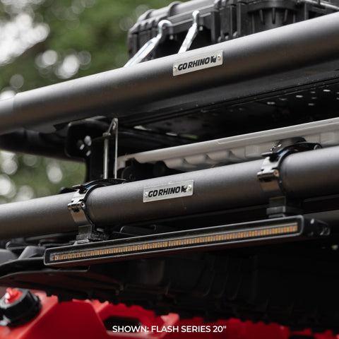 Go Rhino Xplor Flash Series Sgl Multi Function LED Light Bar (Track Mount) 10in. - Blk - 750001014CBS