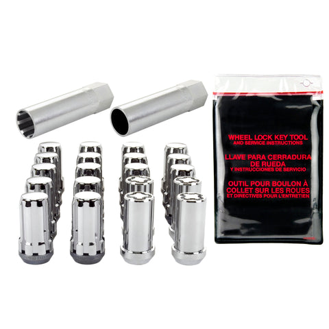 McGard SplineDrive Tuner 5 Lug Install Kit w/Locks & Tool (Cone) M14X1.5 / 22mm Hex - Chrome - 65515