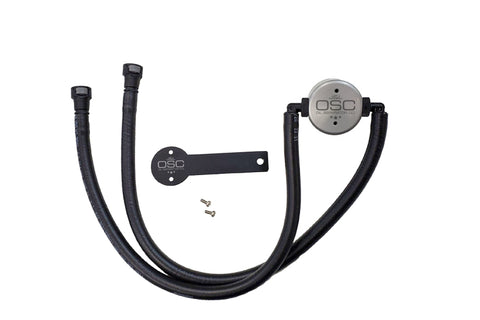 J&amp;L 16-24 Chevrolet Camaro LT1 6.2L Drivers Side Oil Separator 3.0 - Clear Anodized - 3081D-C