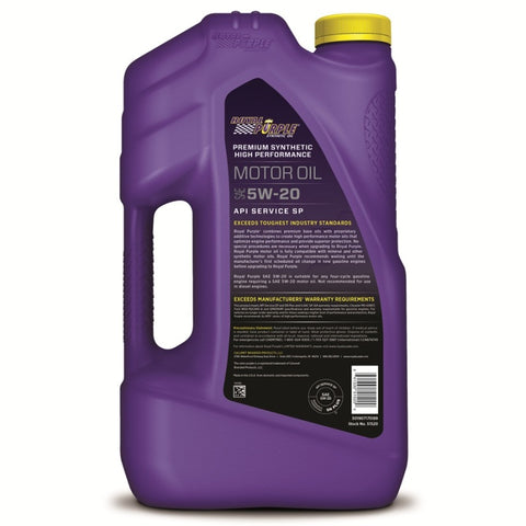 Royal Purple Premium Synthetic High Performance Multi-Grade 5W20 Motor Oil - 5 Quart - 53520