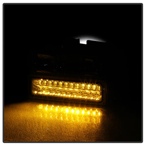 xTune 92-94 Blazer Full Size Corner/LED Bumper Headlights Chrome HD-JH-CCK88-LED-AM-C-SET - 5069559
