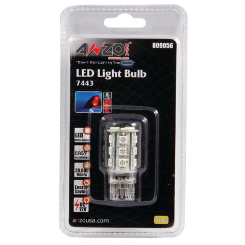 ANZO LED Bulbs Universal 7445 Amber - 18 LEDs 1 3/4in Tall - 809056