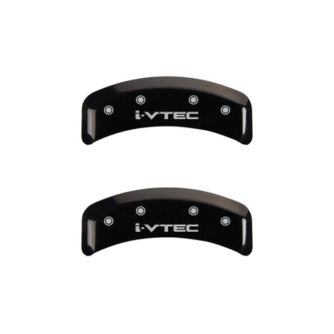MGP 4 Caliper Covers Engraved Front & Rear i-Vtec Black finish silver ch - 20130SIVTBK