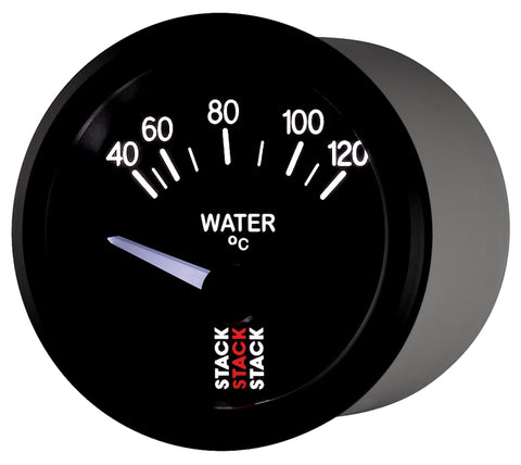 Autometer 52mm Stack Instruments 40-120 Degree C Electric Water Temperature Gauge - Black - ST3207