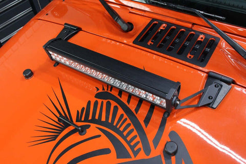 Fishbone Offroad 07-18 Jeep Wrangler JK Hood Light Mount Brackets - FB21066