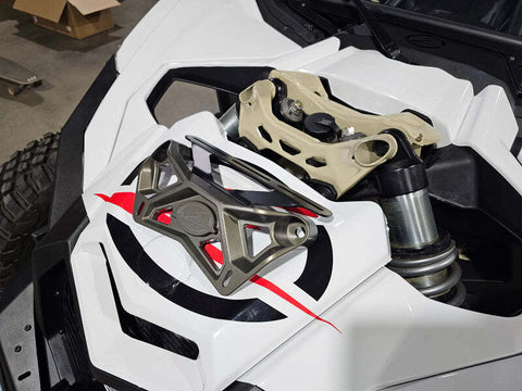 Elektric Offroad 2017+ Can Am X3 Maverick Front Shock Mount Brace W/ Light Mount Anodized Gun Metal - SMB210025
