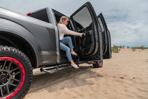 N-Fab Nerf Step 15-17 Ford F-150 SuperCrew 6.5ft Bed - Tex. Black - Bed Access - 3in - F15107CC-6-TX