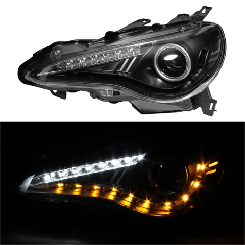 Spyder Subaru BRZ 12-14 Projector Headlights- DRL LED Black PRO-YD-SUBRZ12-BK - 5075475