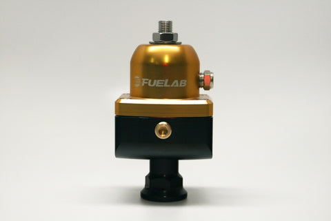 Fuelab 555 Carb Adjustable FPR Blocking 4-12 PSI (1) -8AN In (2) -8AN Out - Gold - 55501-5