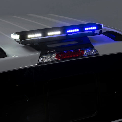 Putco 24In Universal 24In Tri Color Hornet Light (Amber/Blue/White) - LED Stealth Rooftop Strobe Bar - 950224