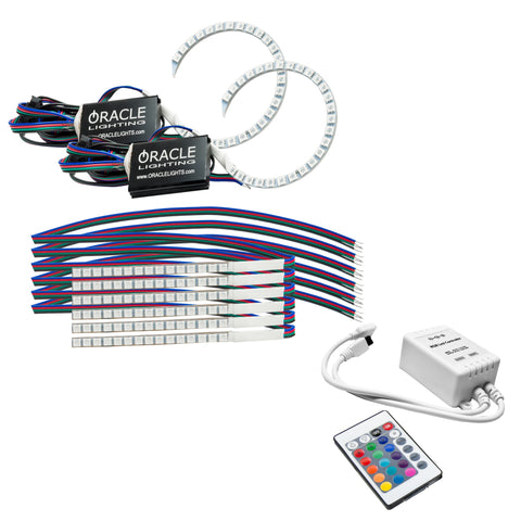 Oracle 18-21 Ford Mustang DRL Upgrade w/ Halo Kit - ColorSHIFT w/ Simple Controller - 1348-504
