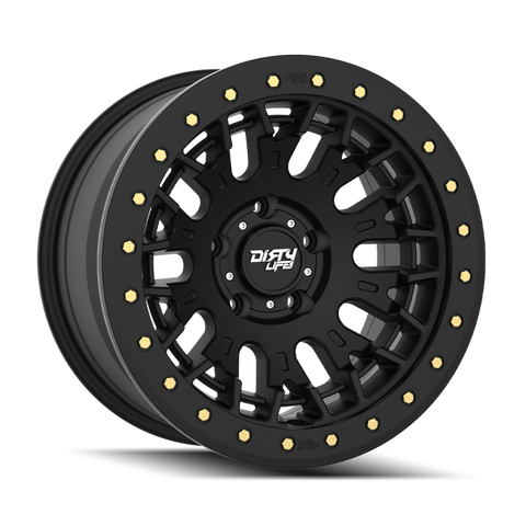 Dirty Life DT-3 17X9 5x127 -38 Offset - Satin Black w/ Simulated Beadlock - 9317-7973MB38