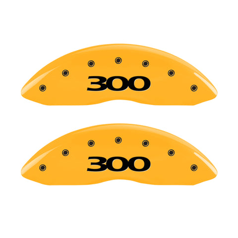 MGP 4 Caliper Covers Engraved Front & Rear 300 Yellow finish black ch - 32016S300YL